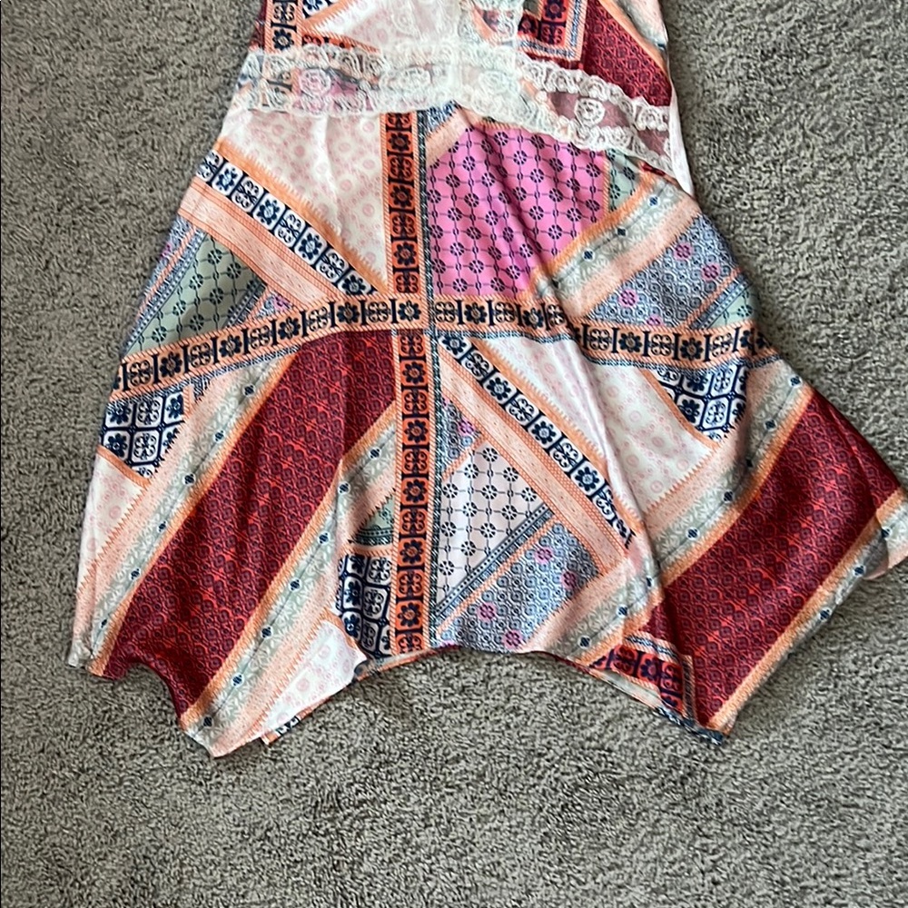 NWOT SHEIN Premium Patchwork Lace Asymmetrical Dress Small - Picture 10 of 12